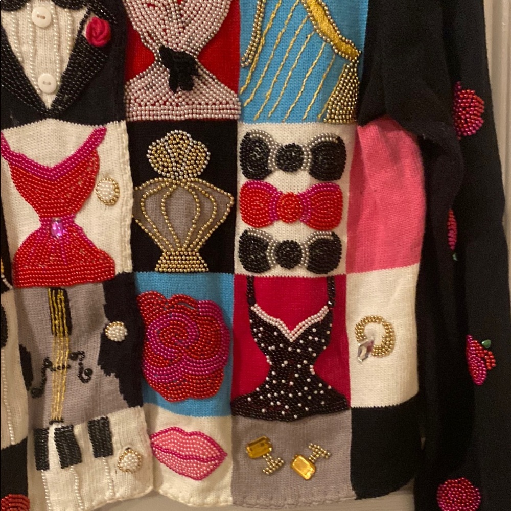 Michael Simon Celebration Patchwork Sweater - image 6